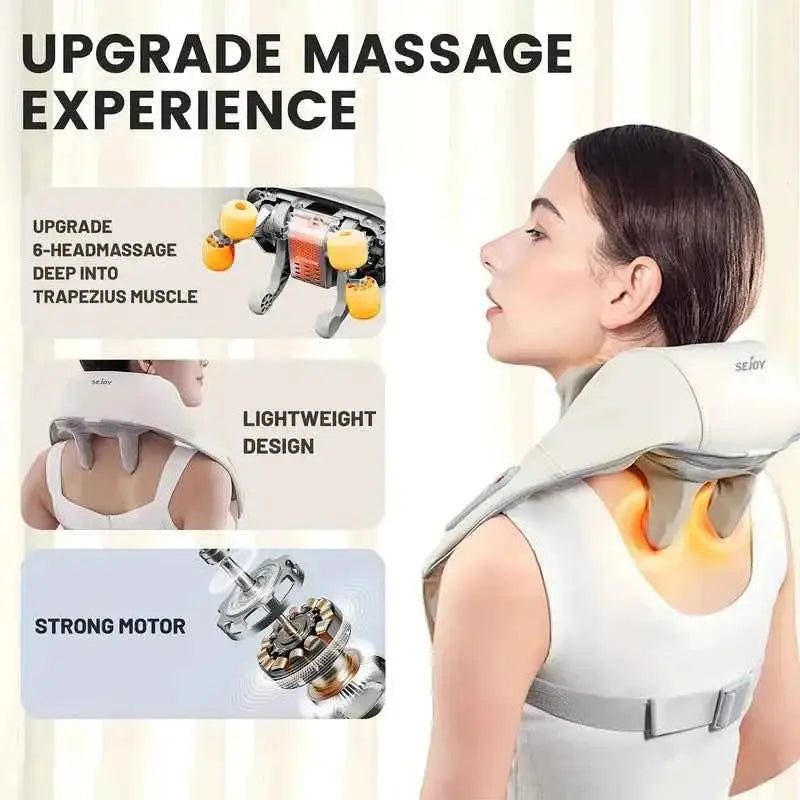 Best massager for neck and shoulders with 6-head deep muscle massage and lightweight design by SnapKart