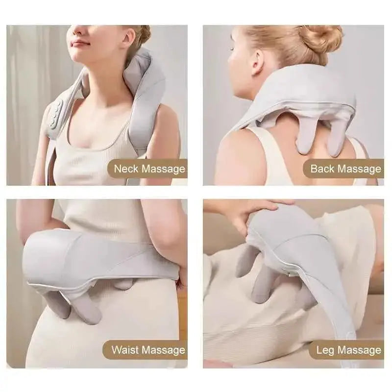 Best massager for neck and shoulders used for neck back waist and leg massage by SnapKart in gray color