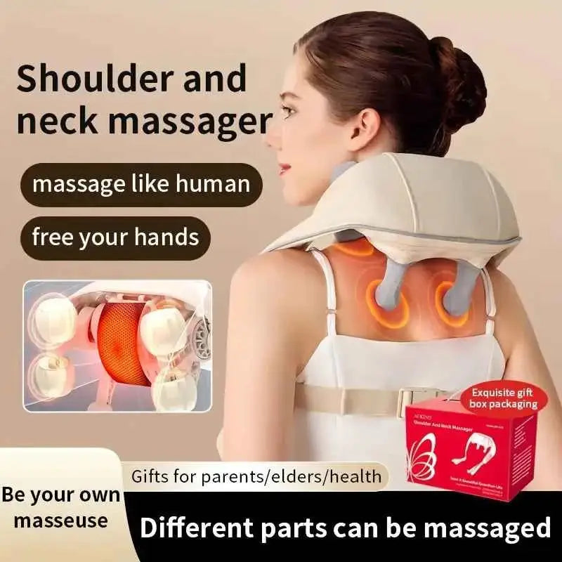Best massager for neck and shoulders with human-like massage nodes and hands-free design