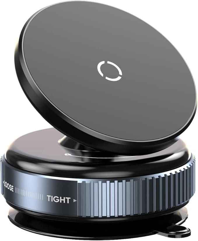 Black adjustable best magnetic phone holder with rotating head and tightness control ring
